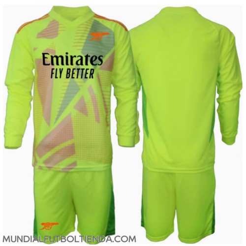 Camiseta Arsenal Portero Primera Equipación Replica 2024-25 para niños mangas largas (+ Pantalones cortos)